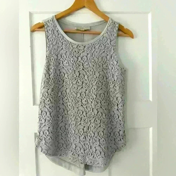 Loft Lace Front Sleeveless Top‎ - Picture 1 of 4